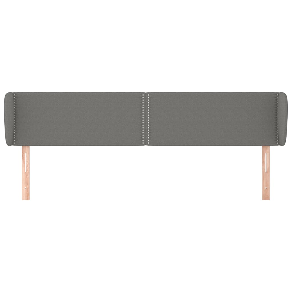 Kopfteil mit Ohren Dunkelgrau 203x23x78/88 cm Stoff